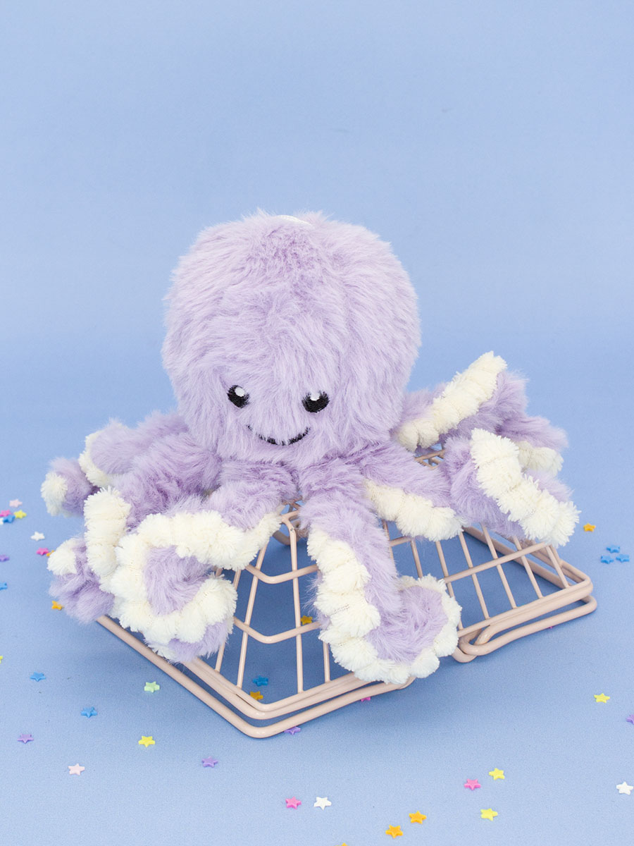 Мягкая игрушка Осьминог фиолетовый 18см