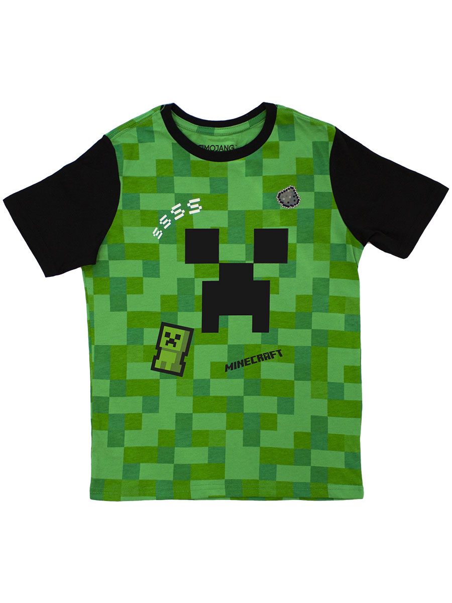 Футболка Minecraft Creeper Face зеленая Размер 36
