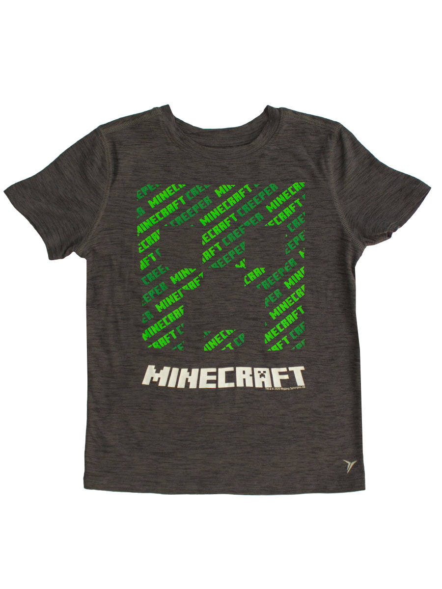 Футболка Minecraft Creeper серая Размер 32-34