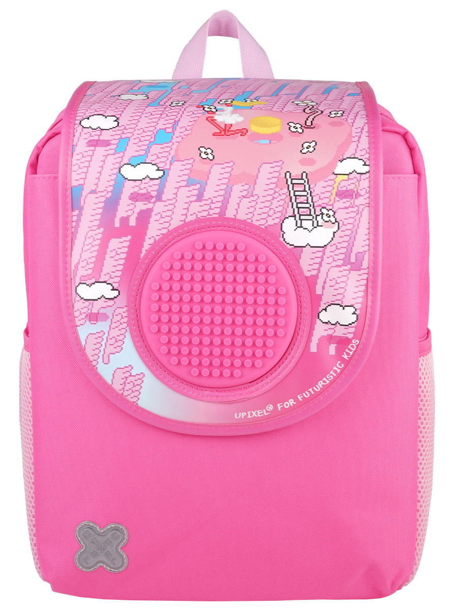 Рюкзак пиксельный Futuristic Kids School Bag ярко-розовый облегченный