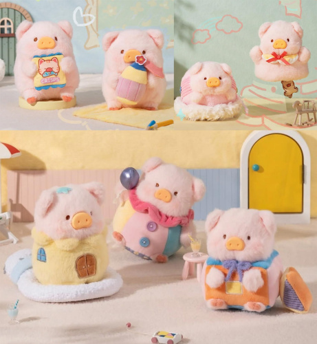 Мягкая игрушка - брелок LULU Свинка Лулу Приходи поиграть TNTSPACE × LuLu the Piggy в сюрприз-боксе 16см, 1шт.