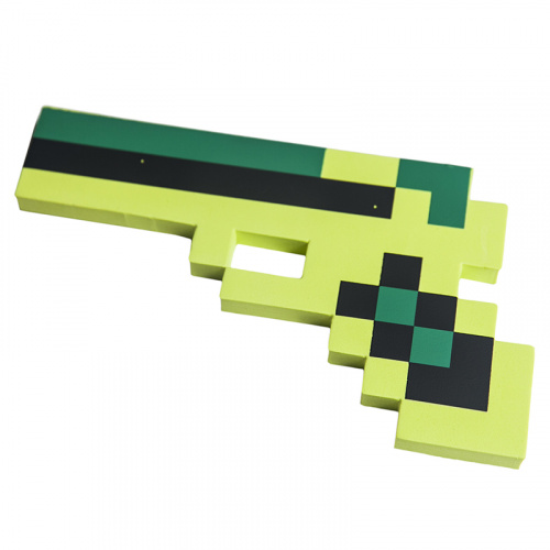 Пистолет Зелёный пиксельный Майнкрафт (Minecraft) 8Бит 22см
