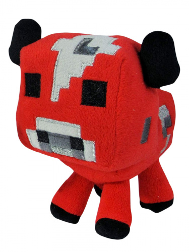 Мягкая игрушка Minecraft Baby cow Детеныш грибной коровы (красный) 18см