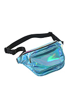 Сумочка поясная Pearl перламутровая голубая