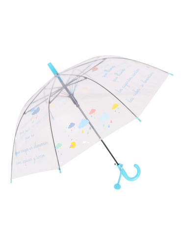 Зонт-трость Облака прозрачный купол голубой