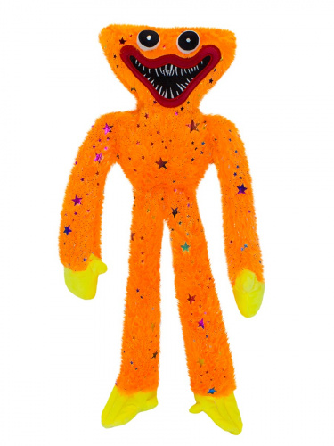 Мягкая игрушка Хаги Ваги Сани Вани с блестками оранжевый Huggy Wuggy 40см
