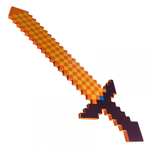Меч Оранжевый пиксельный Майнкрафт (Minecraft) 8Бит 75см