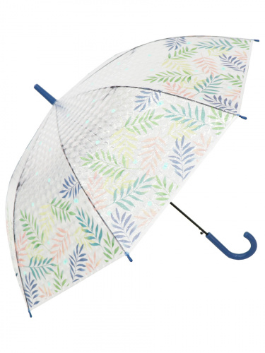Зонт-трость Тропические Листья с 3D эффектом синий