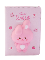 Блокнот со сквишем Кролик Lazy Rabbit формат А6 розовый