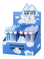 Ручка Пингвины на льдине автоматическая шариковая чернила синие блок 36шт