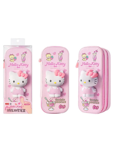 Пенал школьный со сквишем Hello Kitty