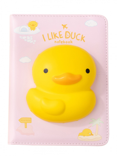 Блокнот со сквишем Уточка I Like Duck формат А5 розовый