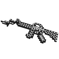 Автомат М16 серый пиксельный Майнкрафт (Minecraft) 8Бит 62см