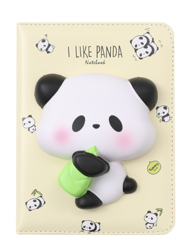Блокнот со сквишем Панда I Like Panda формат А5 белый желтый