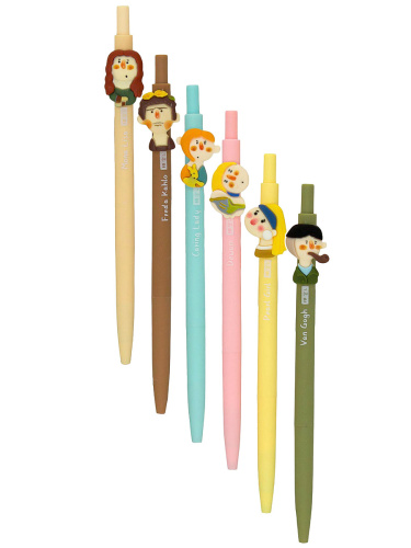 Набор ручек Знаменитые художники автоматическая шариковая чернила синие 6шт