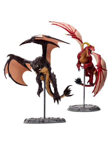 Фигурка World of Warcraft Ворлд оф Варкрафт Black Proto-Drake and Red Highland Drake 2pk  18см