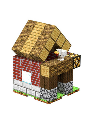 Магнитный конструктор Майнкрафт Деревенский дом Minecraft, 49 деталей