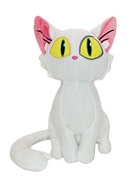 Мягкая игрушка Котик с большими глазами белый 26см
