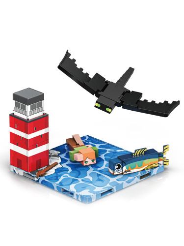 Магнитный конструктор Minecraft Морской маяк Майнкрафт, 23 детали