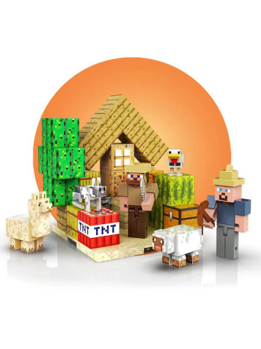 Магнитный конструктор Minecraft Ферма, 73 детали