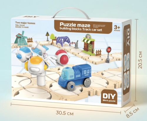 Развивающий конструктор с Паровозиком 65 деталей