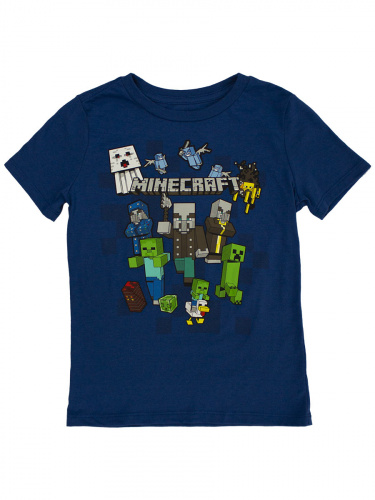 Футболка Minecraft Hostile Mobs синяя Размер 34
