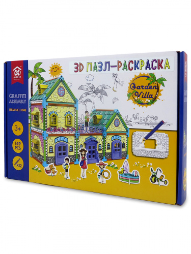 3D Пазл-раскраска Загородный Домик 149 деталей