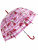 Зонт-трость Тропический Фламинго прозрачный купол розовый