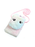 Сумочка на плечо пушистая Единорог с глазками Warm Dreams розовая