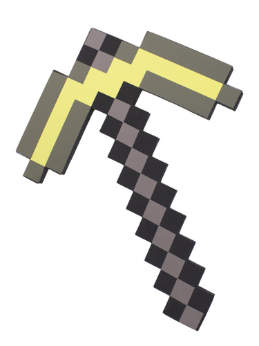 Кирка Золотая пиксельная Майнкрафт (Minecraft) 8Бит 45см