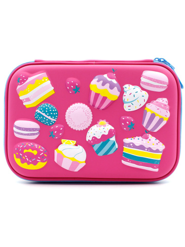 Пенал школьный 3D большой Сладости фуксия