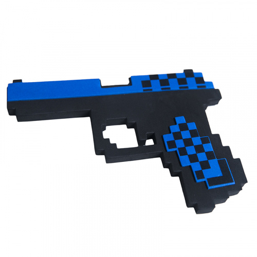 Пистолет Глок 17 синий пиксельный Майнкрафт (Minecraft) 8Бит 22см