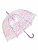 Зонт-трость Горошек прозрачный купол фиолетовый