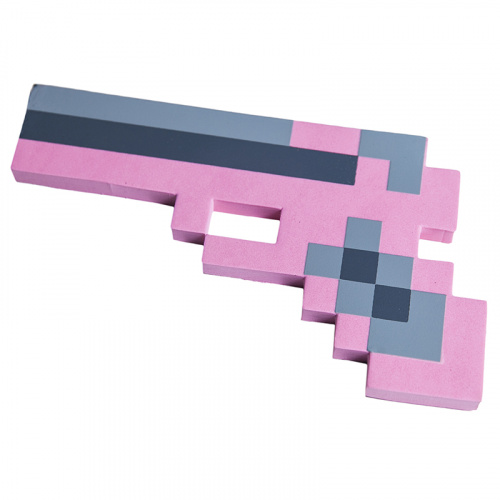 Пистолет Розовый пиксельный Майнкрафт (Minecraft) 8Бит 22см